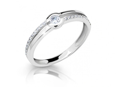 Cutie Jewellery - Okouzlující prsten z bílého zlata se zirkony Z6808-2543-10-X-2