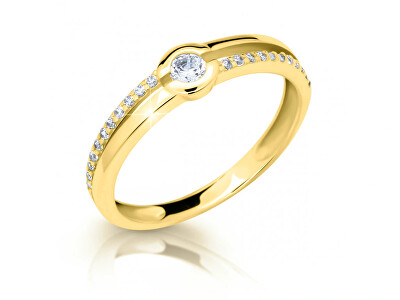 Cutie Jewellery - Okouzlující prsten ze žlutého zlata se zirkony Z6808-2543-10-X-1
