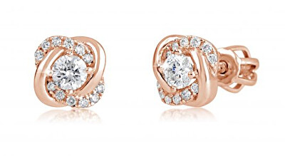 Cutie Jewellery - Překrásné peckové náušnice z růžového zlata Z9001-3263-30-10-X-4