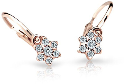 Cutie Jewellery - Půvabné dětské náušnice z růžového zlata C2152-10-X-4