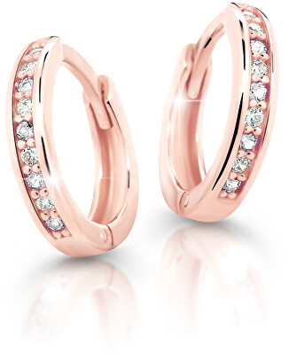 Cutie Jewellery - Půvabné kruhové náušnice z růžového zlata C3342-80-X-4
