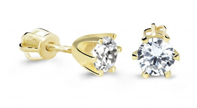 Cutie Jewellery - Půvabné náušnice ze žlutého zlata se zirkony Z60294-30-10-X-1