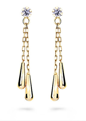 Cutie Jewellery - Půvabné zlaté náušnice s řetízky Z5033-20-10-X-1