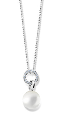 Cutie Jewellery - Půvabný perlový přívěsek z bílého zlata se zirkony Z6303-3123-40-X-2