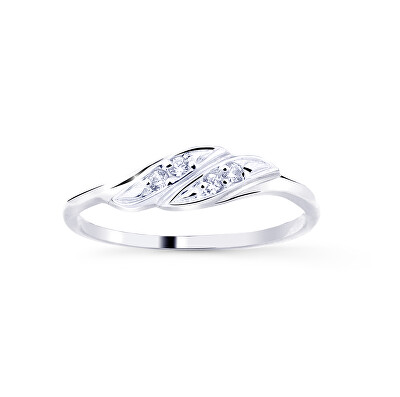 Cutie Jewellery - Půvabný prsten z bílého zlata se zirkony Z8021–10-X-2