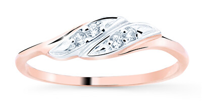 Cutie Jewellery - Půvabný prsten z růžového zlata se zirkony Z8021–10-X-4