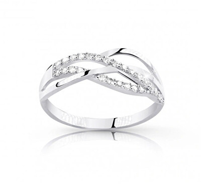Cutie Jewellery - Půvabný prsten z bílého zlata se zirkony Z8036-10-X-2