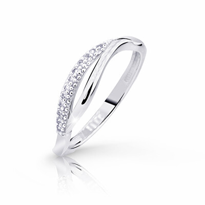 Cutie Jewellery - Půvabný prsten z bílého zlata se zirkony Z8054-10-X-2