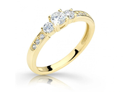 Cutie Jewellery - Půvabný prsten ze žlutého zlata se zirkony Z6806-2360-10-X-1