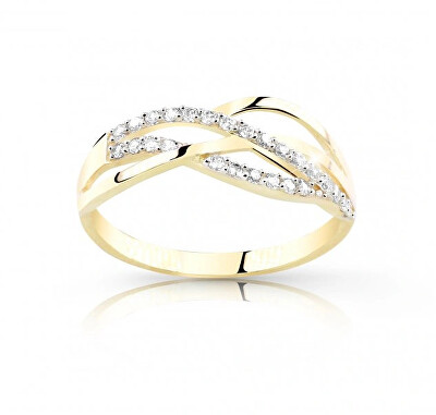 Cutie Jewellery - Půvabný prsten ze žlutého zlata se zirkony Z8036-10-X-1