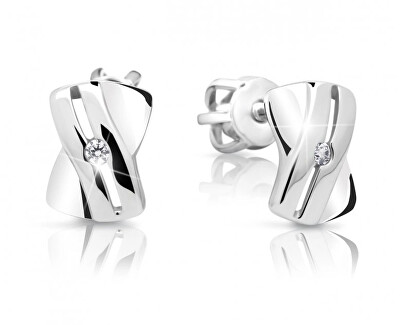 Cutie Jewellery - Slušivé náušnice z bílého zlata se zirkony Z6482-1628-30-10-X-2