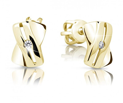 Cutie Jewellery - Slušivé náušnice ze žlutého zlata se zirkony Z6482-1628-30-10-X-1