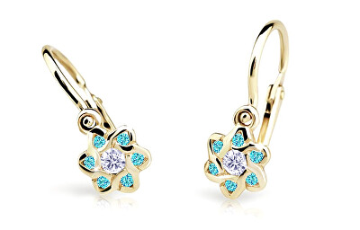 Cutie Jewellery - Slušivé zlaté náušnice pre dievčatá C2149-10-X-1