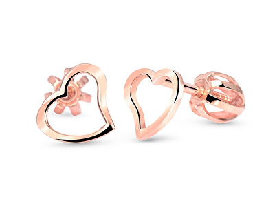 Cutie Jewellery - Srdíčkové náušničky z růžového zlata C2760-30-X-4