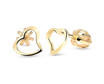 Cutie Jewellery - Srdíčkové náušničky ze žlutého zlata C2760-30-X-1