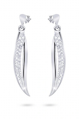 Cutie Jewellery - Stylové náušnice z bílého zlata s třpytivými zirkony Z8046-30-10-X-2
