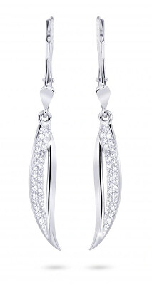 Cutie Jewellery - Stylové náušnice z bílého zlata s třpytivými zirkony Z8046-55-10-X-2