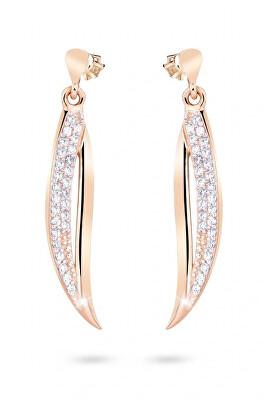 Cutie Jewellery - Stylové náušnice z růžového zlata s třpytivými zirkony Z8046-30-10-X-4