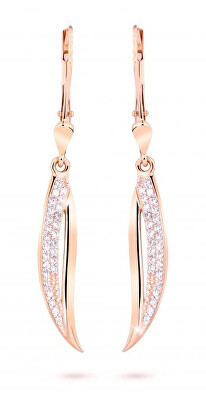 Cutie Jewellery - Stylové náušnice z růžového zlata s třpytivými zirkony Z8046-55-10-X-4