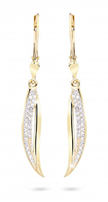 Cutie Jewellery - Stylové náušnice ze žlutého zlata s třpytivými zirkony Z8046-55-10-X-1