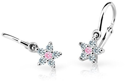 Cutie Jewellery - Třpytivé dětské náušnice z bílého zlata C2118-10-X-2