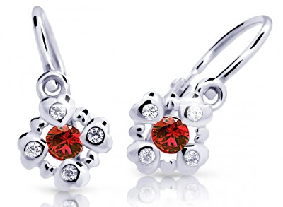 Cutie Jewellery - Třpytivé dětské náušnice z bílého zlata C2253-10-X-2
