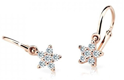 Cutie Jewellery - Třpytivé dětské náušnice z růžového zlata C2118-10-X-4