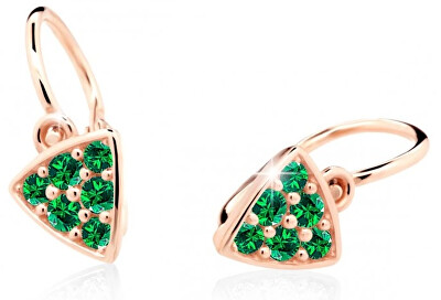 Cutie Jewellery - Třpytivé dětské náušnice z růžového zlata C2207-10-X-4