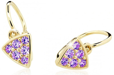 Cutie Jewellery - Třpytivé dětské náušnice ze žlutého zlata C2207-10-X-1