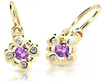 Cutie Jewellery - Třpytivé dětské náušnice ze žlutého zlata C2253-10-X-1