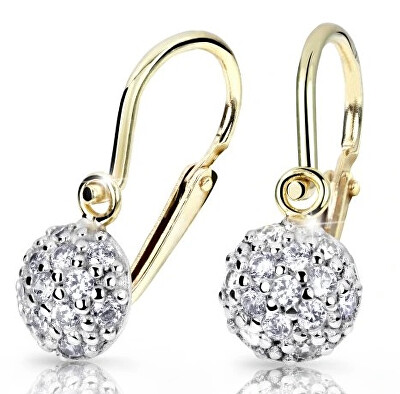 Cutie Jewellery - Třpytivé dětské náušnice ze žlutého zlata C2747-10-10-X-1