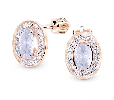 Cutie Jewellery - Třpytivé zlaté náušnice se zirkony Z8049-30-X-4