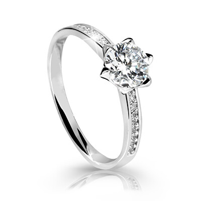 Cutie Jewellery - Úchvatný třpytivý prsten z bílého zlata Z6149-10-X-2