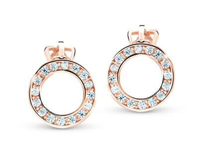 Cutie Jewellery - Úžasné náušnice z růžového zlata Z3060-30-10-X-4