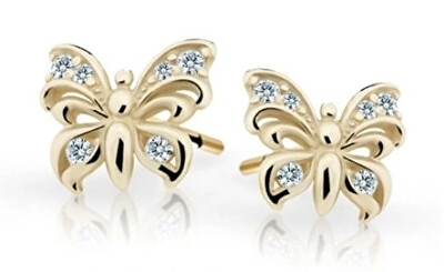 Cutie Jewellery - Zlaté dětské náušnice Motýlek C2226-30-10-X-1