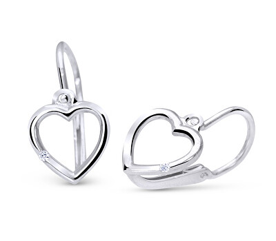Cutie Jewellery - Zlaté srdíčkové náušničky se zirkonem C2761-10-X-2