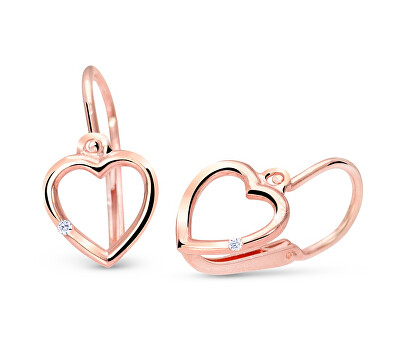 Cutie Jewellery - Zlaté srdíčkové náušničky se zirkonem C2761-10-X-4