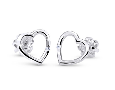 Cutie Jewellery - Zlaté srdíčkové náušničky se zirkonem C2761-30-X-2