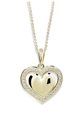 Cutie Jewellery - Zlatý přívěsek ve tvaru srdce se zirkony Z6305-2405-40-10-X-1