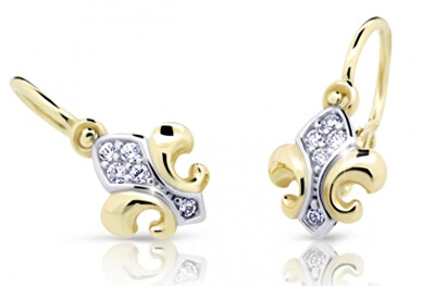 Cutie Jewellery - Zlaté dětské bicolor náušnice C2219-10-10-X-1
