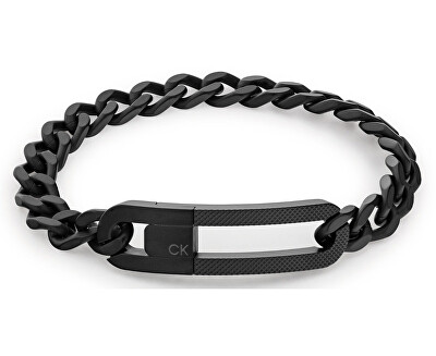 Calvin Klein - Černý pánský náramek z oceli Link 35000133