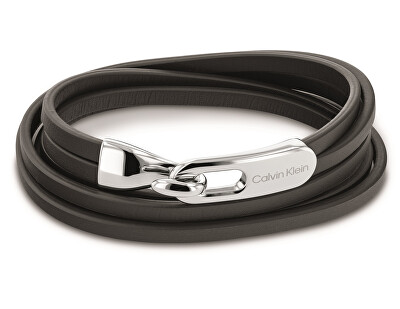 Calvin Klein - Elegantní náramek z černé kůže 35000109