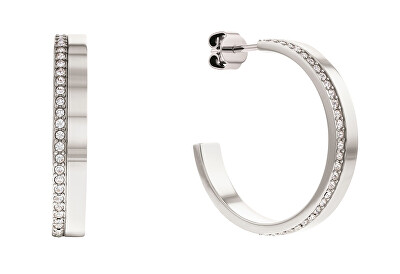 Calvin Klein - Elegantní ocelové náušnice s krystaly Minimal Linear 35000163