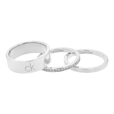 Calvin Klein - Elegantní souprava ocelových prstenů Trio 35000794