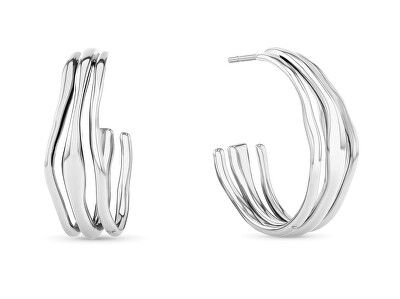 Calvin Klein - Ocelové půlkruhové náušnice CK Wavy 35000720