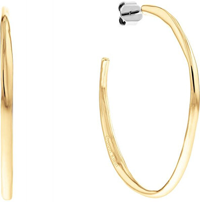 Calvin Klein - Kruhové pozlacené náušnice Molten Pebble 35000115