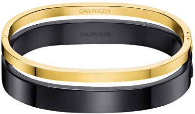 Calvin Klein - Luxusní bicolor náramek Hook KJ06BD20010 černá lesk