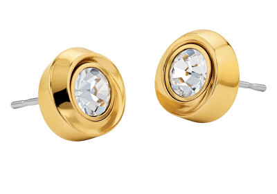 Calvin Klein - Luxusní pozlacené náušnice s krystaly Twisted Bezel Solitaire 35000772