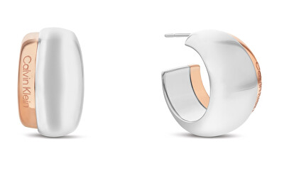 Calvin Klein - Masivní bicolor kruhové náušnice Refine 35000614