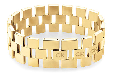 Calvin Klein - Masivní pozlacený náramek Geometric 35000244